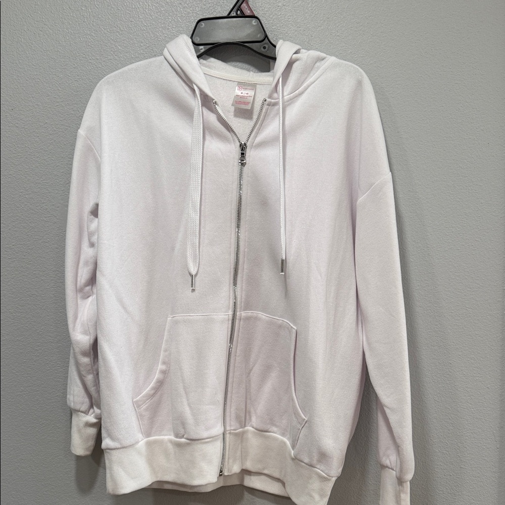 No Boundaries White Zip-Up Hoodie